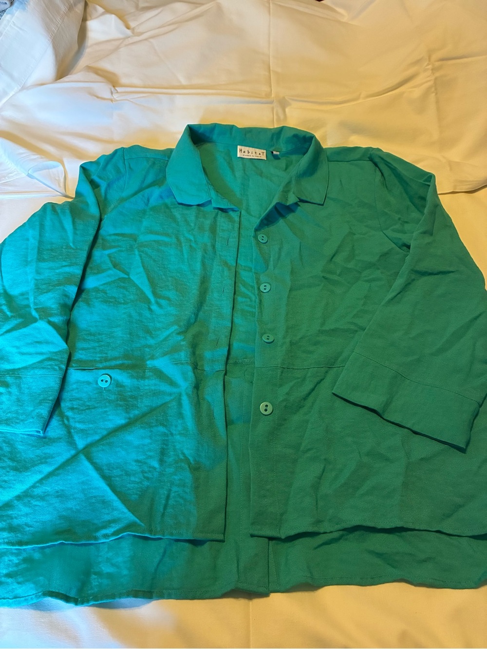 Habitat Teal Green Casual Button-Down Shirt